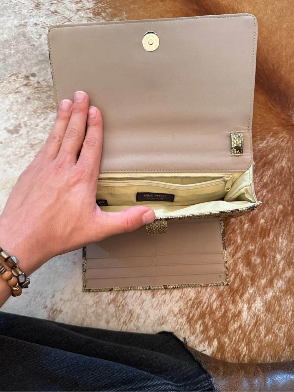 Nine Wear Snake-Print Clutch